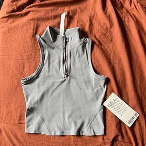 LULULEMON RIB ZIP-FRONT Cropped Run Tank